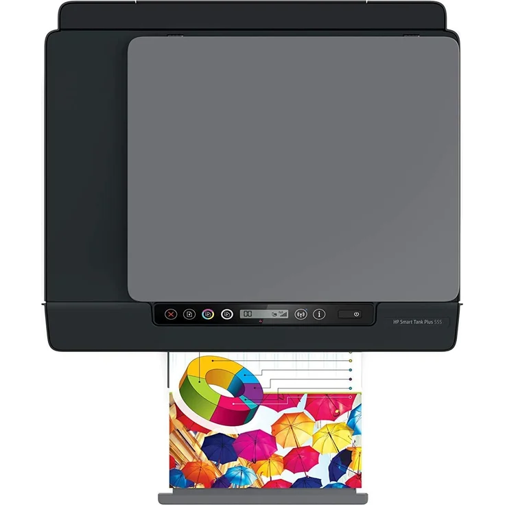 HP Smart Tank Plus 555 (3-in-1) Multifunktionsdrucker - (Thermal Inkjet) Farbe, Druckgeschwindigkeit: 11 s/w, 5 Farbe, Auflösung: 1200 x 1200, USB, WLAN, Bluetooth LE, AirPrint, Wifi-Direct (1TJ12A) – Bild 4