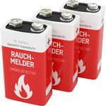 Ansmann Lithium Rauchmelder Batterie Feuermelder Brandmelder CO-Melder Longlife Lithium 9V E-Block Rauchmelderbatterie 10 Jahre lagerfähig Lithium für noch mehr Power 3er Pack