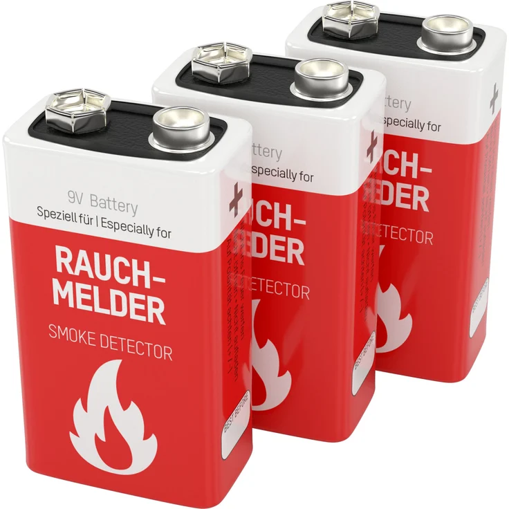 Ansmann Lithium Rauchmelder Batterie Feuermelder Brandmelder CO-Melder Longlife Lithium 9V E-Block Rauchmelderbatterie 10 Jahre lagerfähig Lithium für noch mehr Power 3er Pack – Bild 1