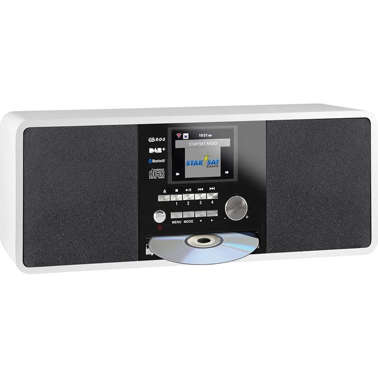 Imperial 22-237-00 Dabman i200 Internet--DAB+ Radio mit CD-Player (Stereo Sound, UKW, WLAN, Aux In, Line-Out, Kopfhörer Ausgang, Inklusiv Netzteil) weiß – Bild 1