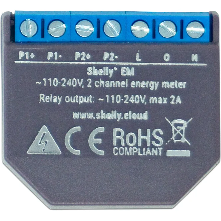 Shelly EM, 2-Kanal WLAN Energiemessgerät