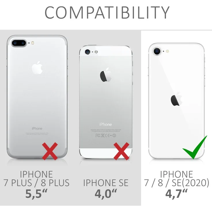 kwmobile Handyhülle, Hülle für Apple iPhone 7 - 8 - SE (2020) - TPU Silikon Handy Schutzhülle Cover Case