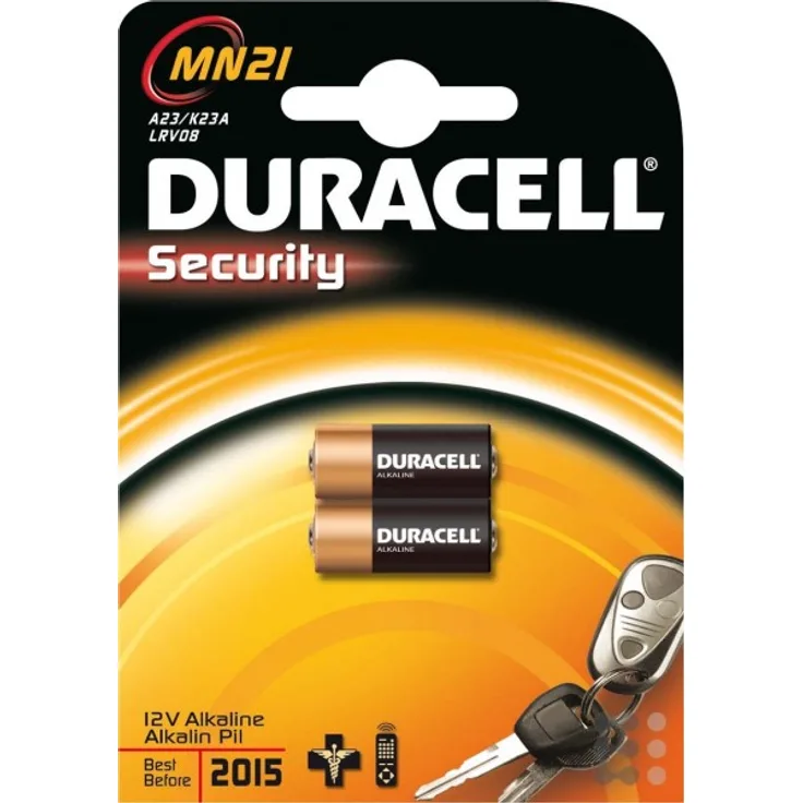 Duracell Specialty Alkaline MN21 Batterie 12 V, 2er-Packung (A23 - 23A - V23GA - LRV08 - 8LR932) entwickelt für die Verwendung in Fernbedienungen, Funktürglocken und Sicherheitssystemen