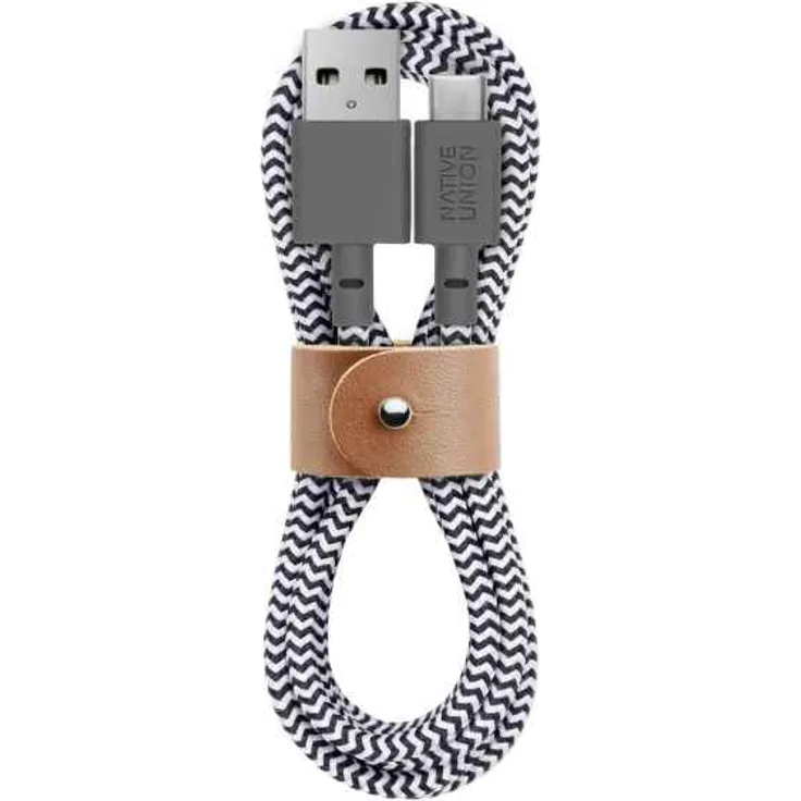 Native Union Belt Cable USB-A to USB-C 1.2m Zebra