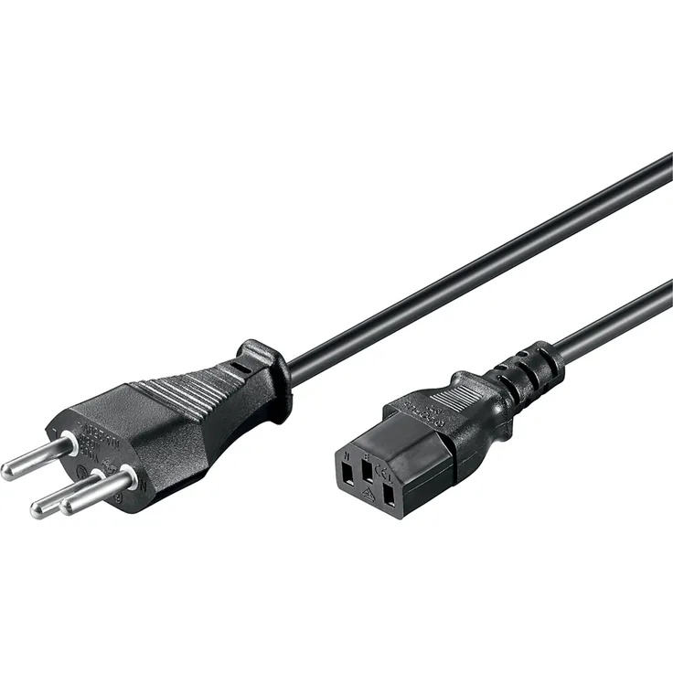 Wentronic Netzkabel (Schweiz-Stecker auf IEC-Buchse) 2 m schwarz