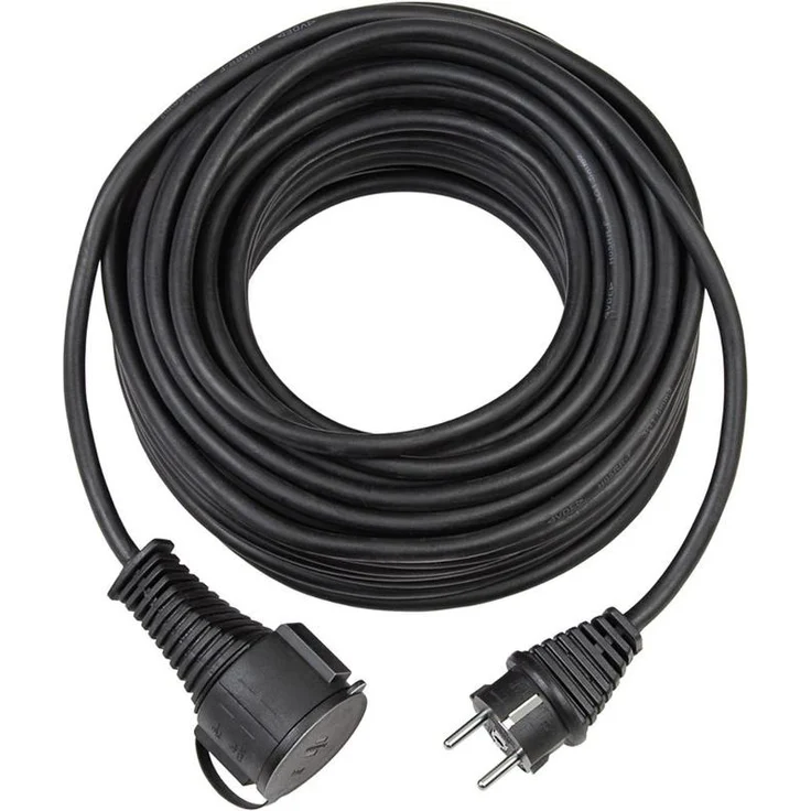 Brennenstuhl Qualitäts-Gummi-Verlängerungskabel 25m (IP44, Kabel für außen) schwarz – Bild 1