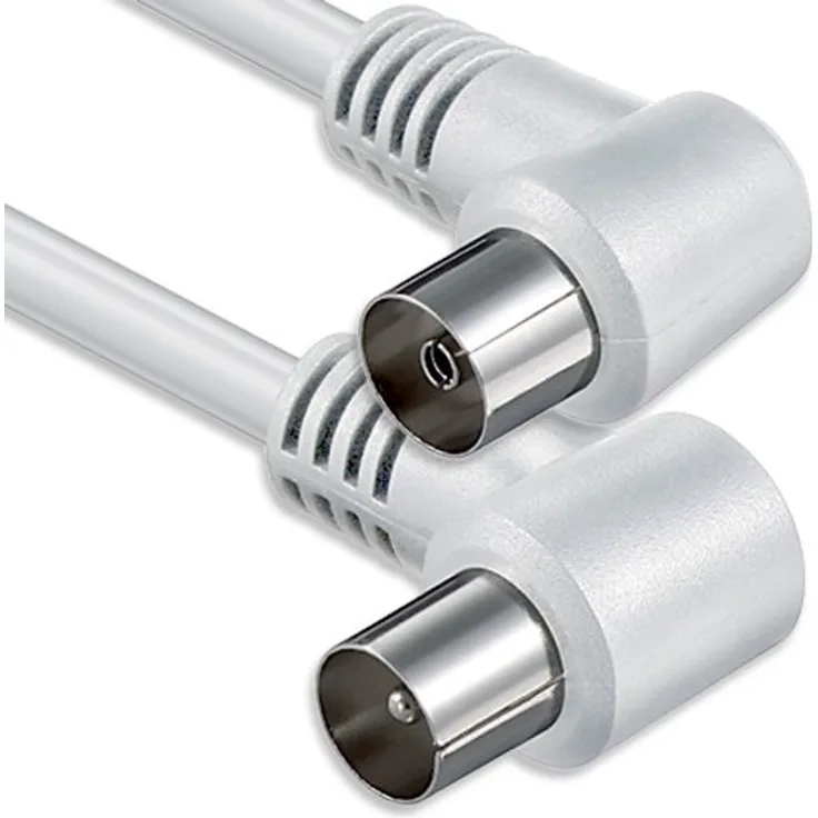 1aTTack Koaxial Anschluss-Kabel (Winkel, 5m) weiß