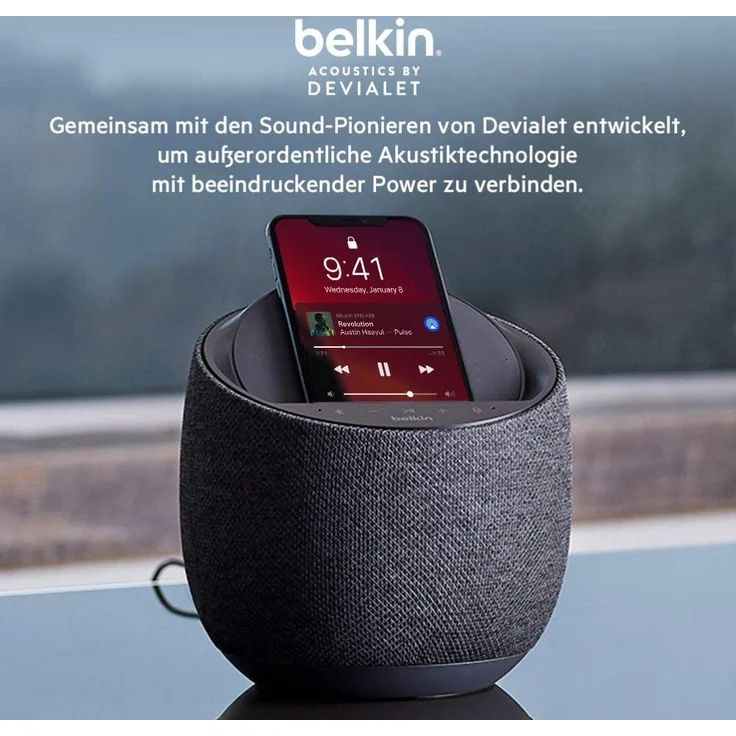Belkin SoundForm Elite Multiroom-Lautsprecher mit Google Assistant, geeignet für Indoor, schwarz – Bild 7