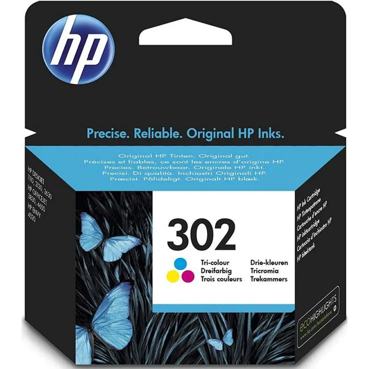 HP 302 Farbe Original Druckerpatrone (für HP Deskjet 1110, 2130, 3630, HP OfficeJet 3830, 4650, 5230, HP ENVY 4520)