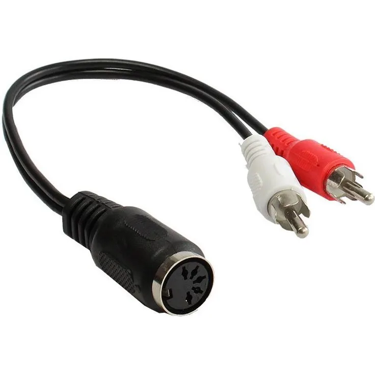 Alcasa AD-5B2CS 2 x RCA 5-pin DIN Schwarz, Rot, Weiß (AD-5B2CS)