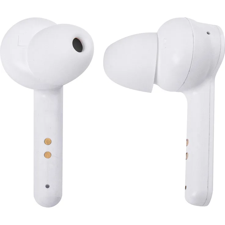 Trevi HMP 0H12E0701 AIR Bluetooth-Kopfhörer mit eingebautem Mikrofon und Touch-Bedienung, leicht und bequem, Tragetasche-Ladestation, Lithium-Batterien, Weiß