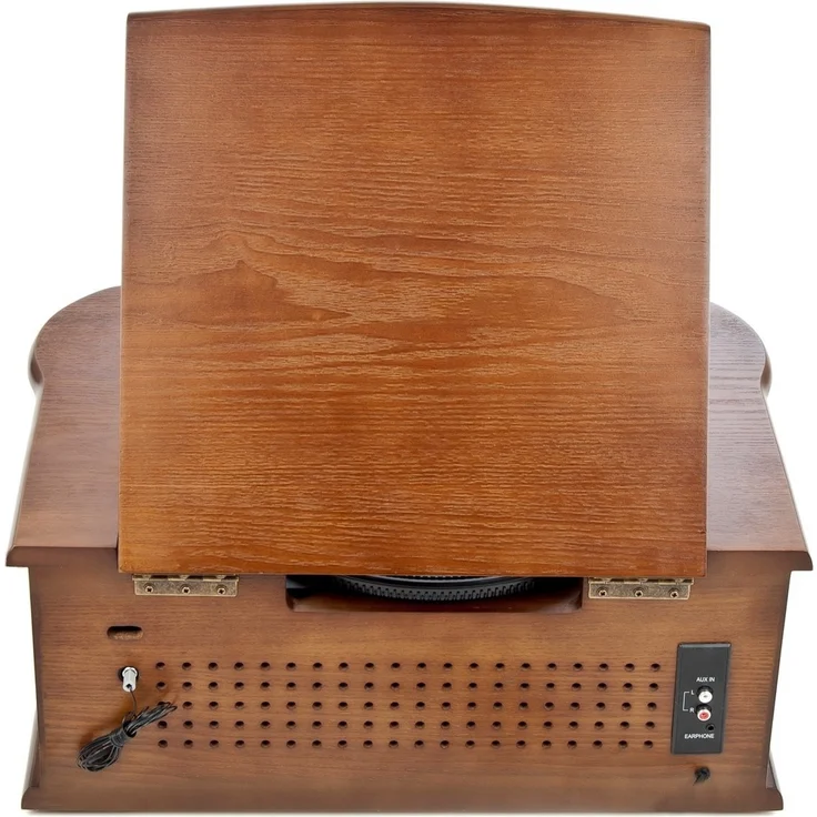 Dual NR 4 Nostalgie Musikanlage mit Plattenspieler (UKW-Tuner, MW-Radio, CD-RW, MP3, USB, Kassette, Aux-In) braun – Bild 4