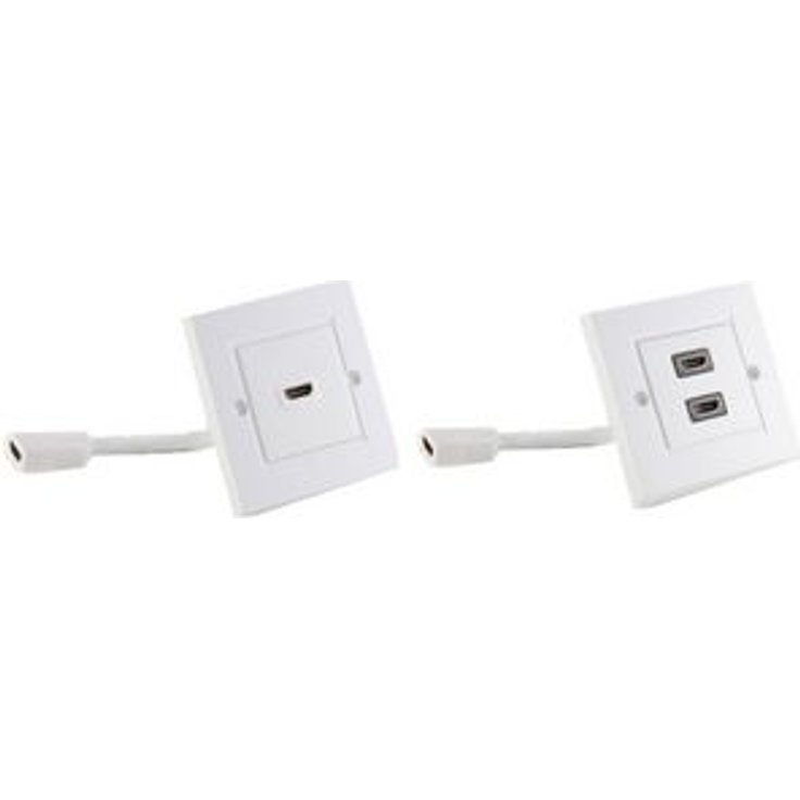 shiverpeaks BASIC-S Anschlussdose, 1 x HDMI, reinweiß Aufputzdose mit Kabelverlängerung, mit 1 x HDMI-Kupplung, - 1 Stück (BS79510-1)
