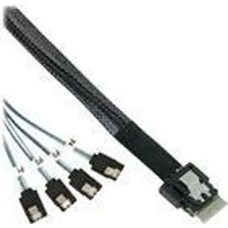 INLINE - Internes SAS-Kabel - SAS 12Gbit/s - 4i Slim SAS (S) Verriegelung bis SATA (S) Verriegelung - 50 cm - Schwarz