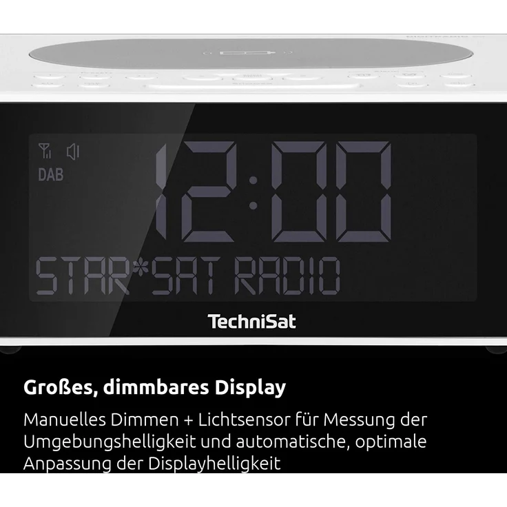 TechniSat DIGITRADIO 52 Radiowecker mit Wecker, LCD-Display, weiß – Bild 6