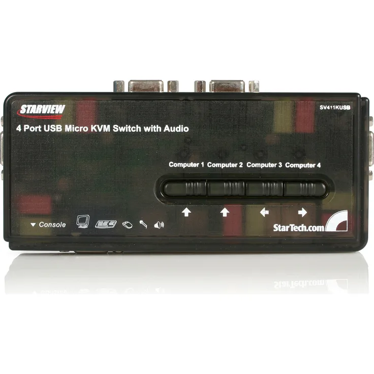 StarTech.com 4 Port VGA - USB KVM Switch inkl. Kabel und Audio - 4-fach VGA Desktop Umschalter