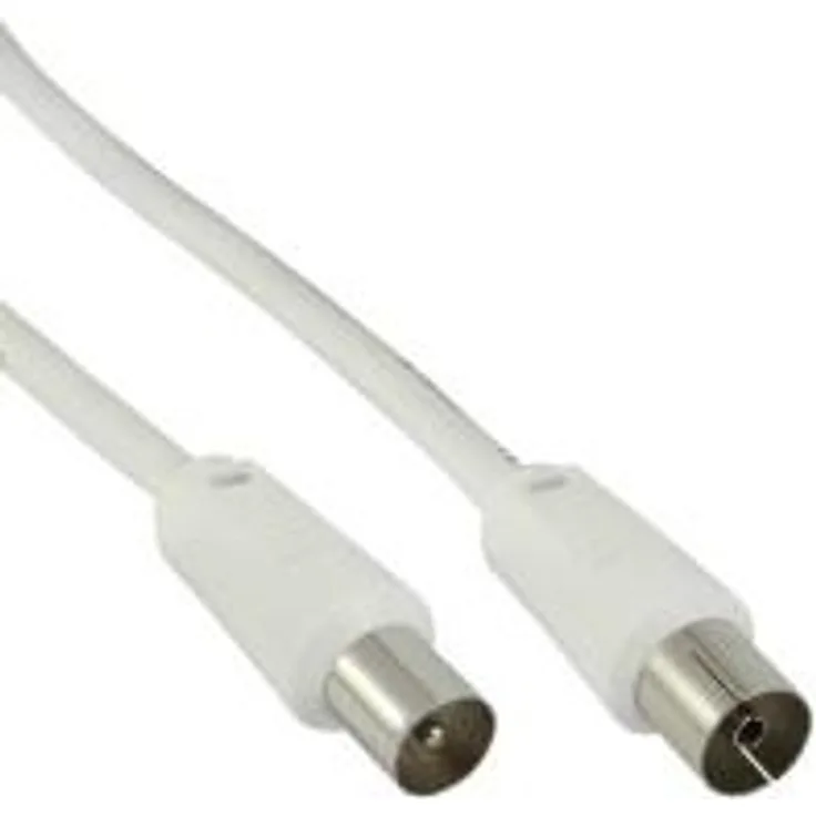 InLine 69410 Antennenkabel, 2x geschirmt, >75dB, weiß, 10m