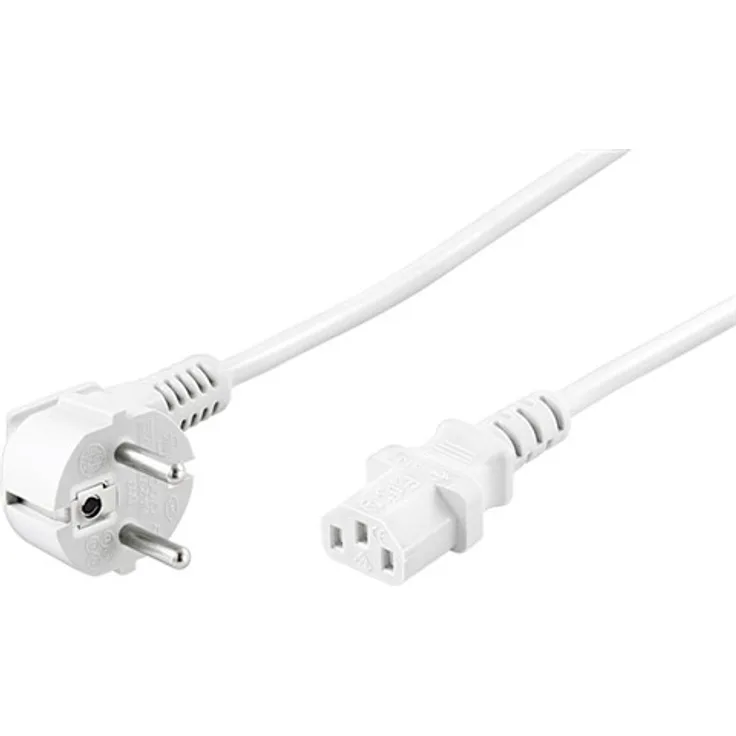 Wentronic Netzkabel abgewinkelter (Schuko auf IEC 320 C13) 5 m weiß