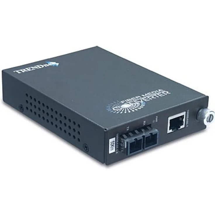TRENDnet Intelligent 1000Base-T zu 1000Base-FX Einzelmodus SC Glasfaserkonverter (50km - 31 Meilen), TFC-1000S50