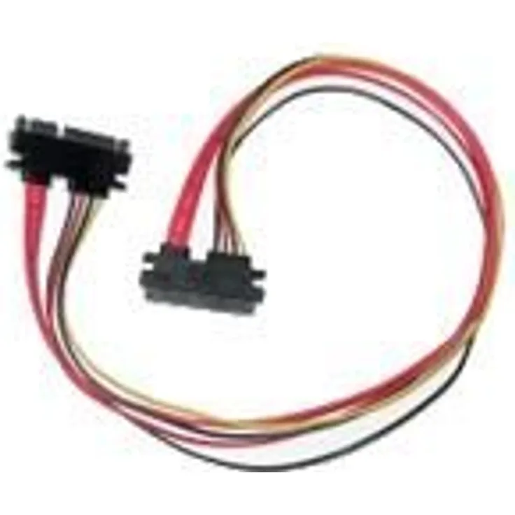SATA Verlängerungskabel, SATA 22 Pin Stecker an SATA 22 Pin Buchse (5V + 12V), 0,5 m zur Verlängerung einer SATA Daten- und Stromschnittstelle zum Anschluss diverser Geräte mit 22 Pin SATA (147500)