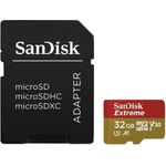 SanDisk Extreme microSD-Karte für mobiles Gaming 32 GB, Unterstützt mit A2 App Performance AAA-3D-VR-Spielgrafiken und 4K-UHD-Video, 100 MB-s Leseklasse 10, UHS-I, U3, V30