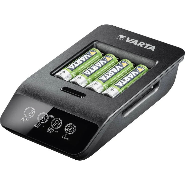 Varta LCD Smart-Plus Rundzellen-Ladegerät inkl. Akkus NiMH Micro (AAA), Mignon (AA) – Bild 1