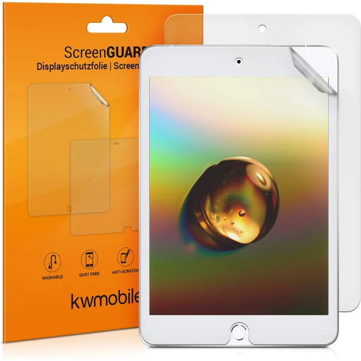 kwmobile 2X Folie kompatibel mit Apple iPad Mini 5 (2019) - Full Screen Tablet Schutzfolie entspiegelt