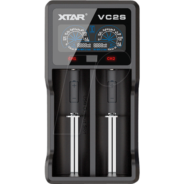 18650 Batterie ladegerät XTAR VC2S VC2 2019 Verbesserte LCD-Anzeige mit Power Bank-Funktion und überprüfen Sie die Echtheit der Batterien für 18650 18700 20700 21700 22650 25500 26650 AAA A SC C