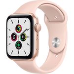 Apple Watch SE 2020 (1. Generation) Smartwatch GPS, 44mm, Aluminiumgehäuse Gold, Sportarmband Sandrosa