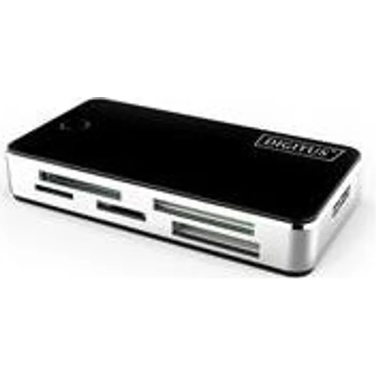 DIGITUS USB 3.0 Card Reader, All-in-One Kartenlesegerät für MS, SD, SDHC, MiniSD, M2, CF, MD, SDXC Speicher Karten, Schwarz