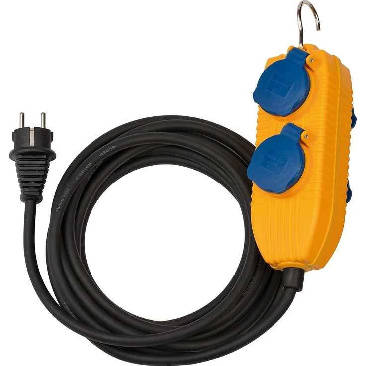 Brennenstuhl Baustellenkabel IP54 mit Powerblock (4-fach Verlängerung für außen, Aussen-Verteiler mit 5m Kabel) – Bild 1