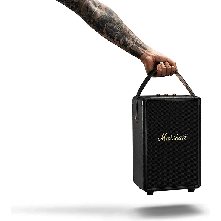 Marshall Tufton Bluetooth-Lautsprecher black & brass, spritzwassergeschützt, schwarz – Bild 8