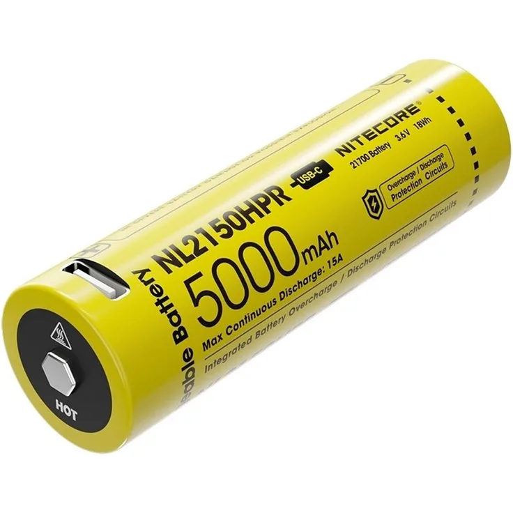 Nitecore NL2150HPR 21700 Li-Ion Akku 3,6V 5000mAh mit 15A und USB
