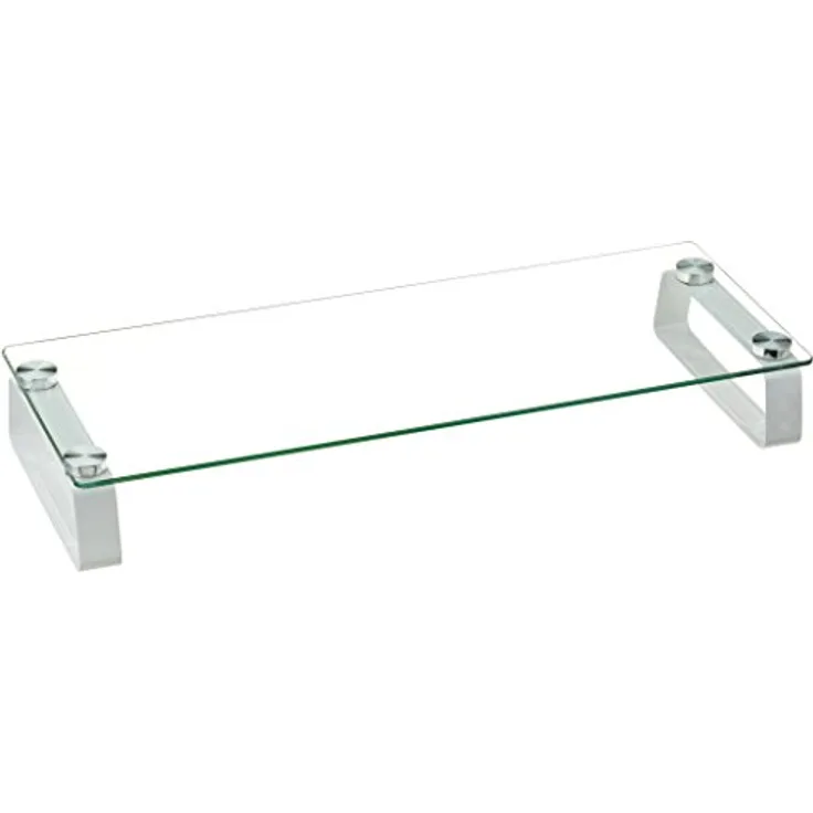 LogiLink BP0027 TV-Halterung Ständer Zubehör: Monitorerhöhung/-tisch aus Glas (Dicke: 5mm), max. Belastung 20kg