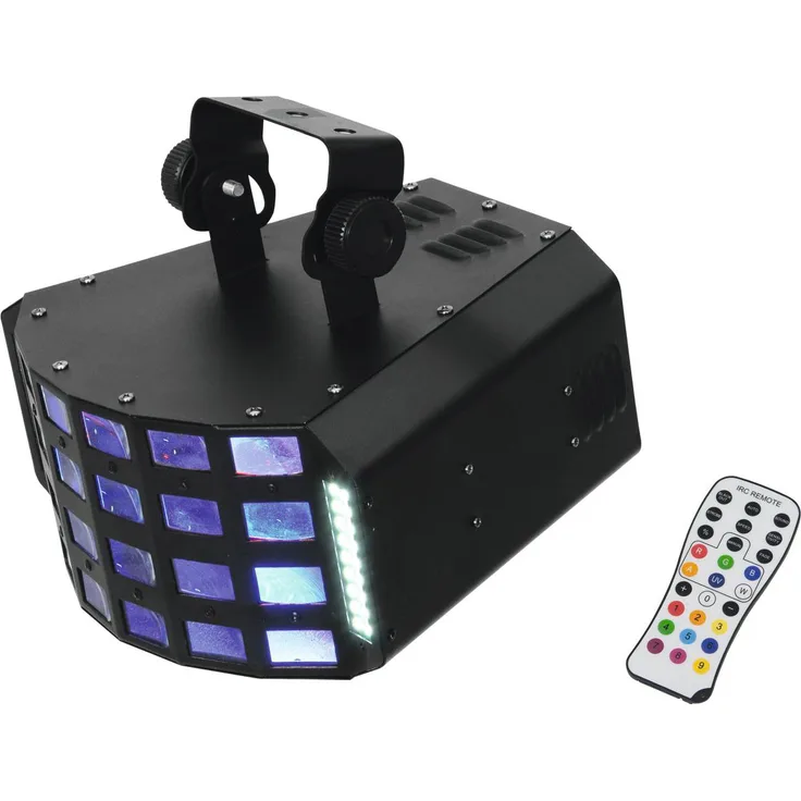 Eurolite LED D-30 Hybrid Strahleneffekt | Lichteffekt und Stroboskop in einem | DMX | Soundsteuerung | Effektlicht für Partyraum, Bühne, Bands, Clubs, Bars und Discotheken | Inklusive Fernbedienung