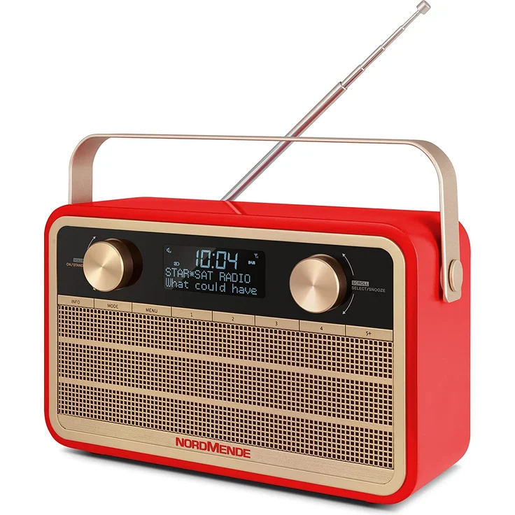 Nordmende Transita 120 Retro Tragbares Radio, LCD-Display, rot – Bild 6
