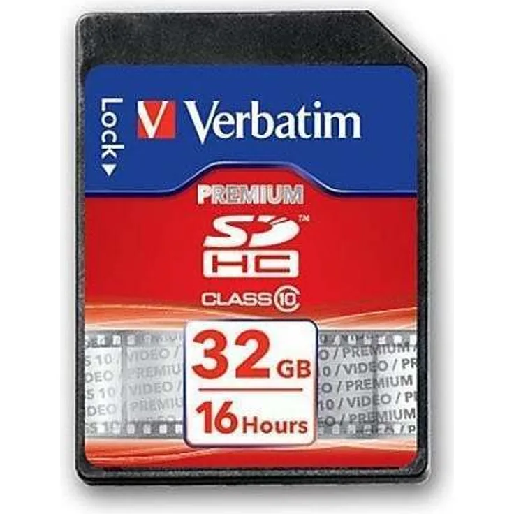 Verbatim Securedigital SDHC Class10 Speicherkarte, 32GB Schwarz