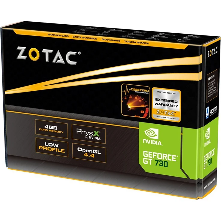 Zotac GeForce GT 730 Zone Grafikkarte (NVIDIA GT 730, 4GB DDR3, 64bit, Base-Takt 902 MHz, 1,6 GHz, DVI, HDMI, VGA, passiv gekühlt) – Bild 3