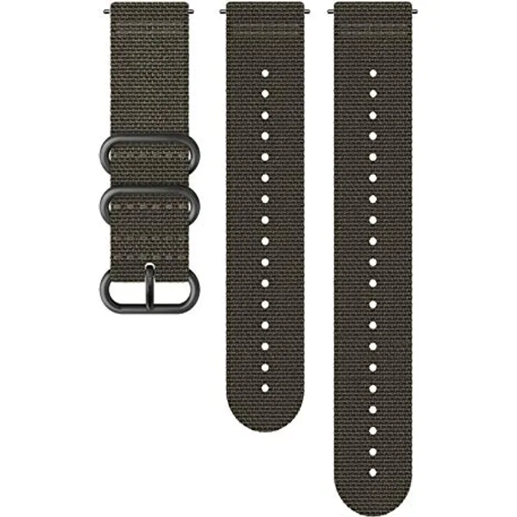 Suunto Ersatz-Uhrenarmband, für alle Suunto Spartan Sport WRH und Suunto 9 Uhren, Textil, Länge: 24,4 cm, Stegbreite: 24 mm, Grau-Schwarz, Inkl. Stifte zur Montage, SS050229000