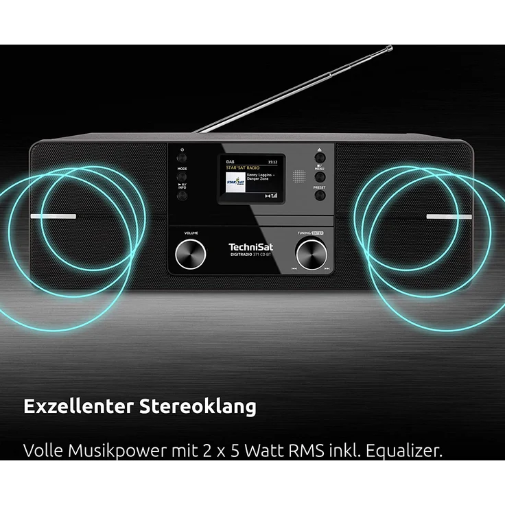 TechniSat DIGITRADIO 371 CD BT CD-Radio mit Bluetooth, TFT-Display, Wecker, schwarz – Bild 5