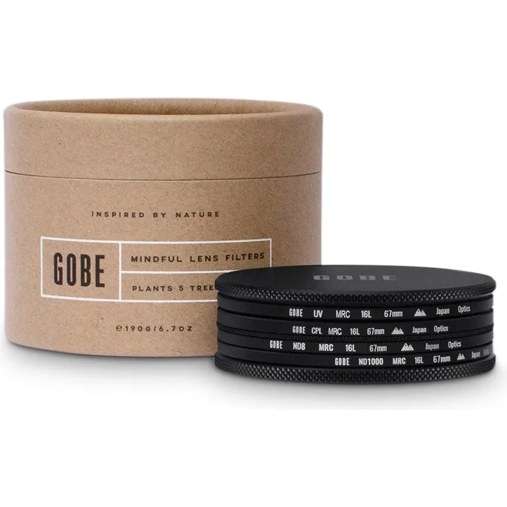 Gobe Filter Kit 67mm MRC 16-lagig: UV, CPL Polarisator, ND8, ND1000