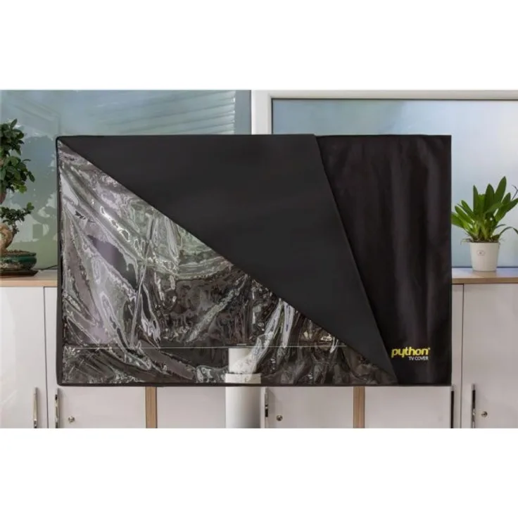 Python TV-Cover - 28'' bis 32'' - wetterfeste Schutzhülle für TV und Monitor | Indoor-Outdoor | 74x48cm - schwarz