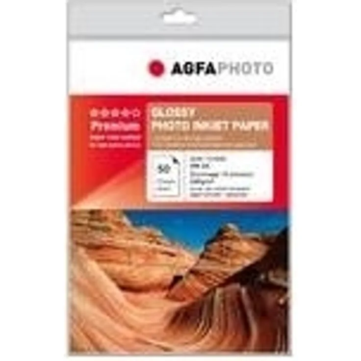 AgfaPhoto - Fotopapier, glänzend - A4 (210 x 297 mm) - 210 g/m2 - 50 Blatt (AP21050A4)
