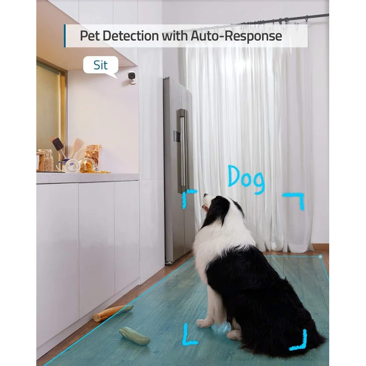 eufy Security Indoor Cam 2K Überwachungskamera für Innenbereiche, Plug-In Schwenk-Neige-Sicherheitskamera, IP Kamera, Personenerkennung, mit Sprachassistent, Bewegungssensor, HomeBase nicht kompatibel, weiß – Bild 3