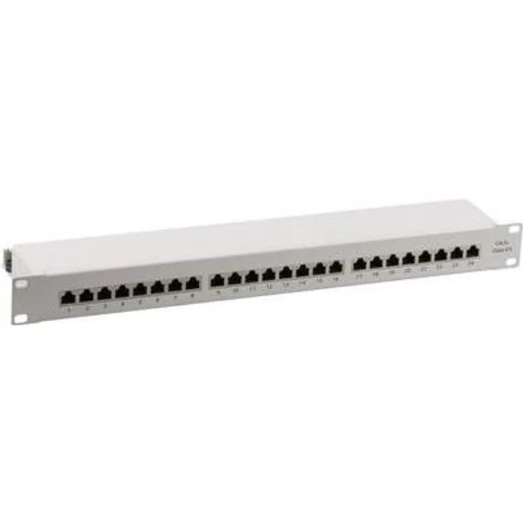 EFB-Elektronik Patchpanel STP 24xRJ45 Cat.6A, 19'' 1HE, RAL7035 Grau