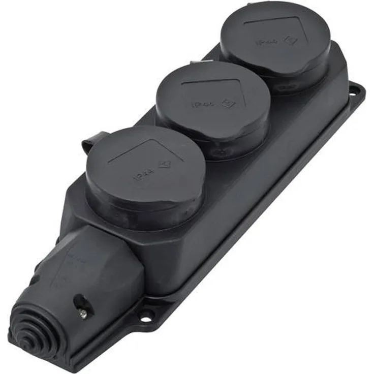 InterBär 9006-004.01 Steckdosenleiste ohne Schalter 3fach Schwarz ohne Stecker