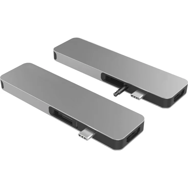 Hyperdrive SOLO PC & Apple MacbookUsb C Adapter - 7in1 Multiport Hub (HDMI, Usb-C 60w Power, 2x Usb3.1, MicroSD-SDCard Reader, Audio Jack) Space Gray