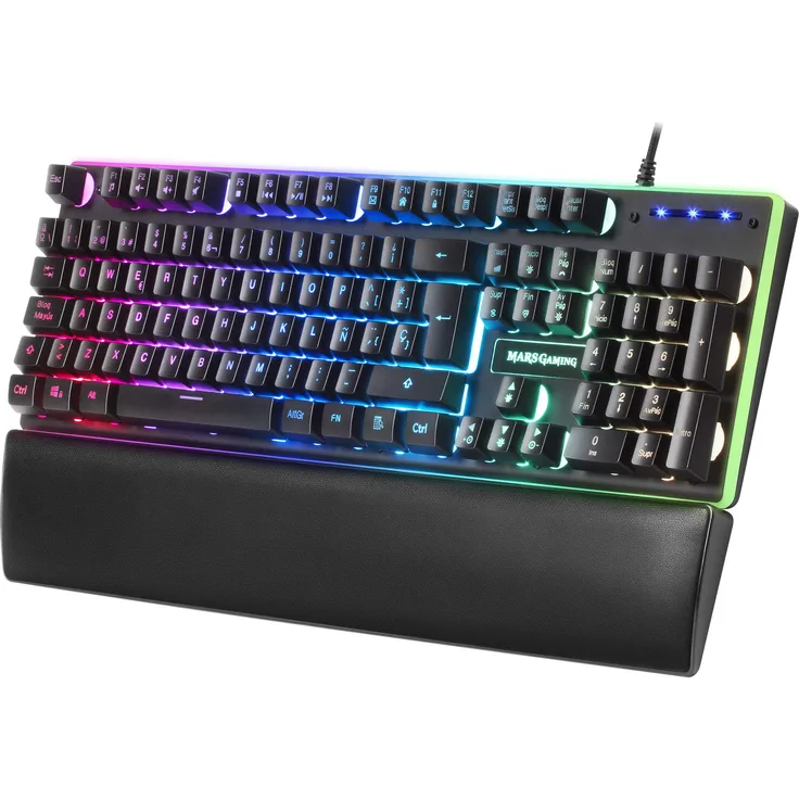 MARS GAMING MK320, H-Mechanische RGB-Tastatur, Handballenauflage, Spanisch QWERTY, Schwarz