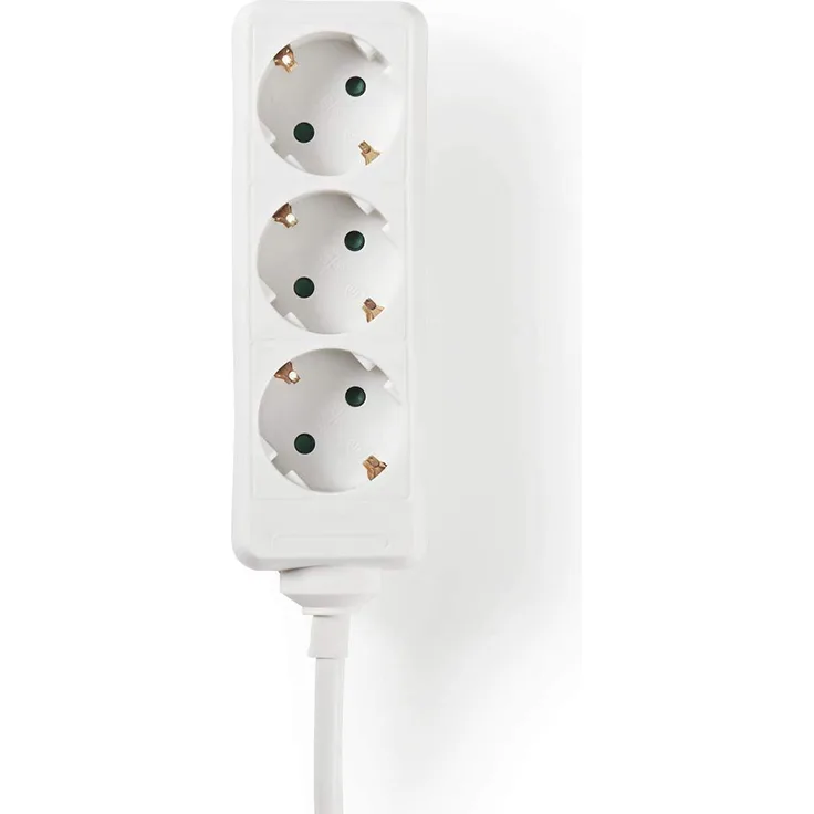 Steckdosenleiste | Schutzkontakt | 3-Wege | 3,0 m | Weiß