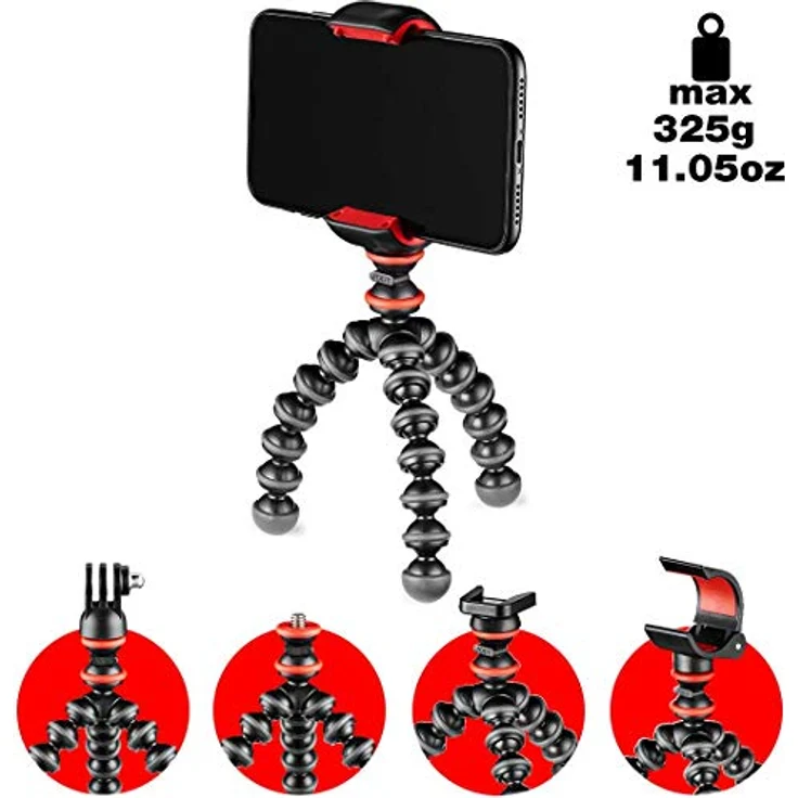 JOBY JB01571-BWW GorillaPod Starter-Kit flexibles Ministativ (mit Universalklemme für Smartphones, GoPro- und Leuchtenbefestigung, Traglast bis zu 325 g) – Bild 1